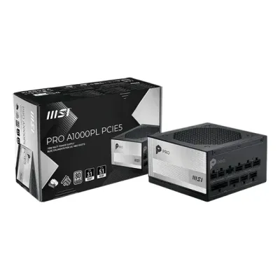 Fonte Msi Pro A1000pl Pcie5 1000w Pta Pci-e 5.1 80 Plus Plat Preto