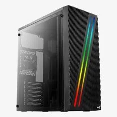 Gabinete Gamer Aerocool STREAK V1 RGB ATX Preto S/Fan