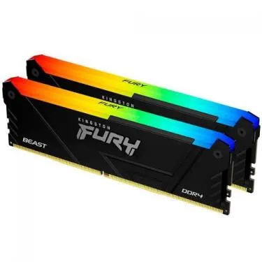 Memória RAM Kingston Fury Beast, RGB, 16GB (2x8GB), 3600MHz, DDR4, CL1