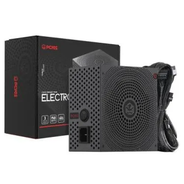 Fonte Gamer PCYES Electro V2 750W BLACK Vulcan 80 PLUS Bronze - ELECV2