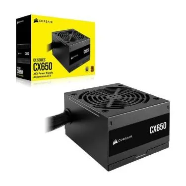 Fonte Corsair CX Series CX650, 650W, 80 Plus Bronze, Com Cabo, Preto -