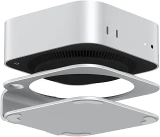 AKKYAJAURE Suporte de base para Mac Mini M4, suporte de mesa de alumínio para Mac Mini M4 e M4 Pro, resfriamento aprimorado, fácil acesso ao botão liga/desliga e organização da mesa – Acessórios