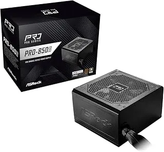 ASRock PRO-850B - Fonte de alimentação - 850W 80 Plus com certificação de bronze, pronta para ATX 3.1, compatível com PCIe 5.1, ventilador de 120 mm, circuito de proteção total, garantia de 3