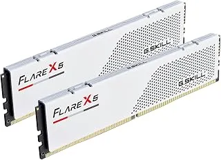 G.SKILL Flare X5 Series DDR5 RAM (AMD EXPO) 64GB (2x32GB) até 6000MT/s* CL28-36-36-96 1,40V Desktop Computer Memory U-DIMM - Branco fosco (F5-6000J2836G32GX2-FX5W)
