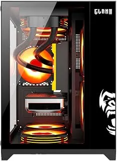 Gabinete Gamer Aquário Grodd Night Clanm Mid Tower Preto Vidro Temperado ATX mATX Mini ITX Suporte para 7 Fans RGB