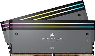 CORSAIR DOMINATOR TITANIUM RGB DDR5 RAM 64GB (2x32GB) DDR5 6000MHz CL30 AMD EXPO iCUE Memória de computador compatível - Cinza (CMP64GX5M2B6000Z30)