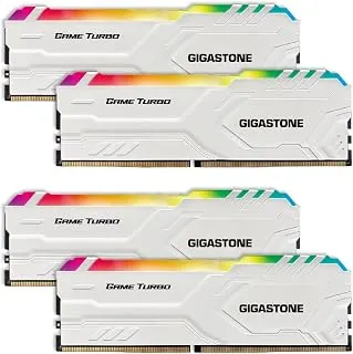 【RAM DDR5 RGB】 Kit GIGASTONE Game Turbo 64GB (4x16GB) DDR5 6400MHz PC5-51200 CL40-40-40-84 Intel XMP 3.0 AMD Expo 1.35V UDIMM 288 pinos sem buffer, sem buffer, sem ECC, alto desempenho, memória de