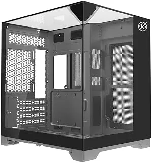 Gabinete Gamer Kalkan Midgard Vision Preto Micro ATX Aquário Sem Fans Câmara Dupla Painéis de Vidro Temperado Triplo Vista Panorâmica KLK00086