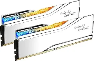 G.SKILL Trident Z5 Royal Neo Series DDR5 RAM (AMD EXPO) 64GB (2x32GB) até 6000MT/s* CL26-36-36-96 1,45V Desktop Computer Memory U-DIMM - Prata (F5-6000J2636H32GX2-TR5NS)