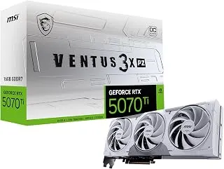 msi Placa gráfica Gaming RTX 5070 Ti 16G Ventus 3X PZ OC (16 GB GDDR7, 256 bits, desempenho extremo: 2482 MHz, DisplayPort x 3 2.1a, HDMI 2.1b, NVIDIA Blackwell Architecture)