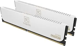 TEAMGROUP T-Create Expert Overclocking 10L CL40 DDR5 64GB Kit (2 x 32GB) 6400MHz (PC5-51200) Intel XMP 3.0 & AMD Expo Módulo de Memória de Desktop Compatível Ram Branco - CTCWD564G6400HC40BDC01