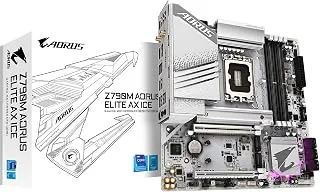 GIGABYTE Placa mãe Z790M AORUS Elite AX ICE LGA 1700 Intel Z790 M-ATX com DDR5, Triple M.2, PCIe 5.0, USB 3.2 Gen2X2 Type-C, Intel Wi-Fi 6E, LAN 2.5GbE, Q-Flash Plus, EZ-Latch Plus