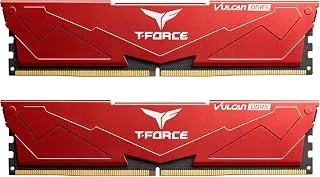 TEAMGROUP T-Force Vulcan DDR5 64GB (2x32GB) 6000MHz (PC5-48000) CL38 Intel XMP 3.0 & AMD Expo Módulo de memória de desktop compatível Ram Red FLRD564G6000HC38JDC01