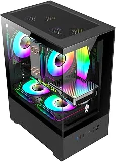 Gabinete Gamer Jady EG826 Mid-Tower, Vidro Temperado, M-ATX/ITX, USB 3.0, Cover PSU, Preto, 290x190x388mm